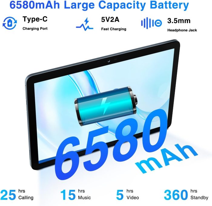 DOOGEE T10E Android 13 Tablet Dual 4G LTE+5G WiFi 9GB + 128GB(1TB TF), 10-calowy tablet dotykowy z ośmiordzeniowym procesorem,