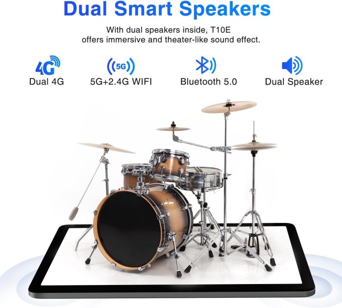 DOOGEE T10E Android 13 Tablet Dual 4G LTE+5G WiFi 9GB + 128GB(1TB TF), 10-calowy tablet dotykowy z ośmiordzeniowym procesorem,