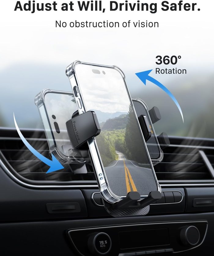 YOSH Uchwyt samochodowy, uchwyt na telefon, 2024, funkcja pamięci, na kratkę nawiewu, stabilne klipsy, do iPhone'a 14, 13, 12,