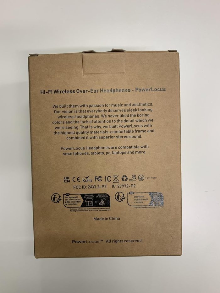 PowerLocus Słuchawki nauszne Bluetooth, bezprzewodowe składane stereo słuchawki i przewodowe zestawy słuchawkowe z wbudowanym