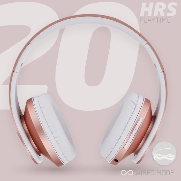 PowerLocus Słuchawki nauszne Bluetooth, bezprzewodowe składane stereo słuchawki i przewodowe zestawy słuchawkowe z wbudowanym