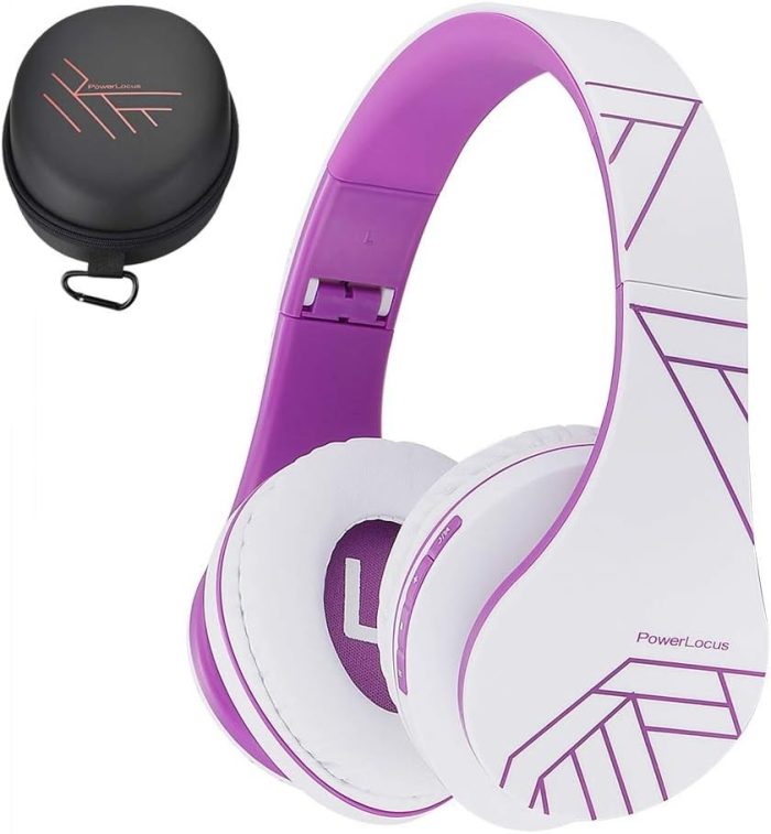 PowerLocus Słuchawki nauszne Bluetooth, bezprzewodowe składane stereo słuchawki i przewodowe zestawy słuchawkowe z wbudowanym