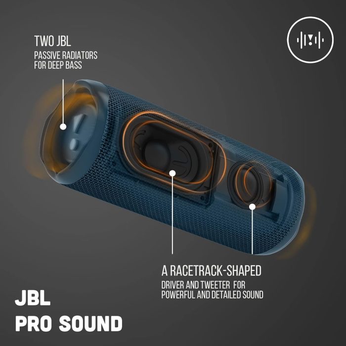 Jbl Flip 6 JBLFLIP6BLKEU Głośnik Bluetooth, Czarny, 17.8 x 7.2 x 6.8 cm