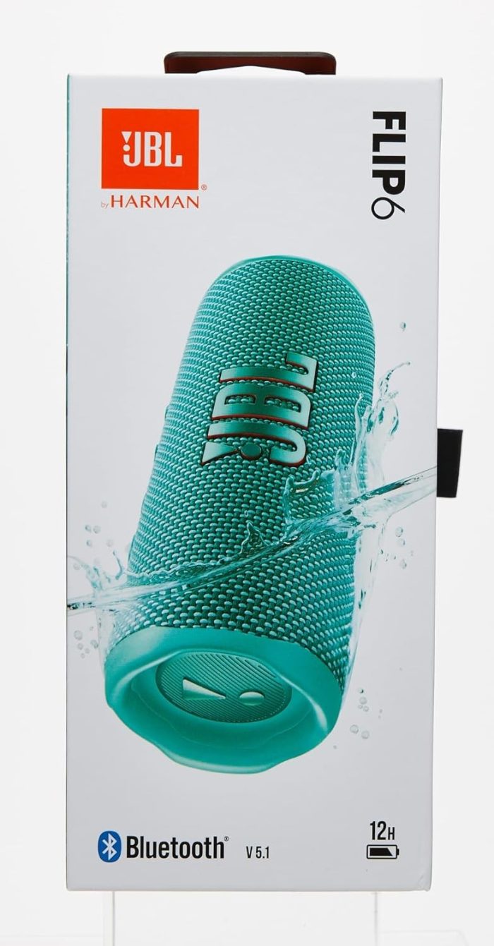 Jbl Flip 6 JBLFLIP6BLKEU Głośnik Bluetooth, Czarny, 17.8 x 7.2 x 6.8 cm