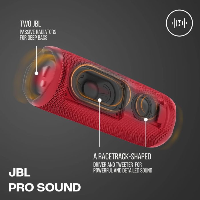 Jbl Flip 6 JBLFLIP6BLKEU Głośnik Bluetooth, Czarny, 17.8 x 7.2 x 6.8 cm