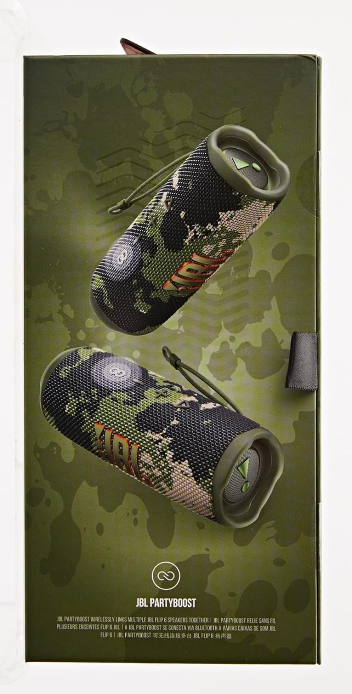 Jbl Flip 6 JBLFLIP6BLKEU Głośnik Bluetooth, Czarny, 17.8 x 7.2 x 6.8 cm
