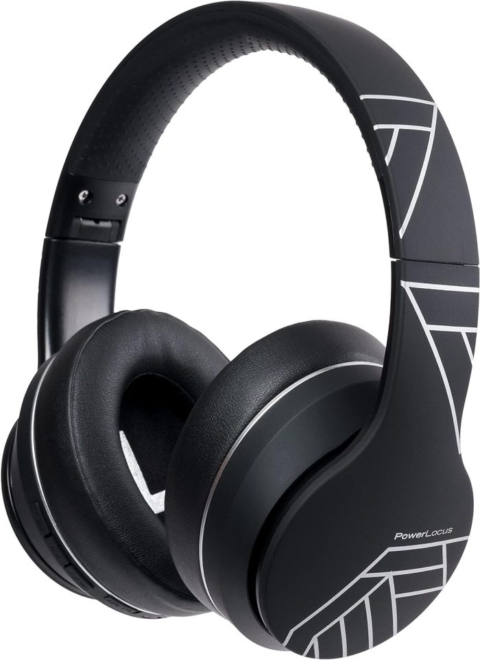 PowerLocus P6 Słuchawki Bezprzewodowe Nauszne, Bluetooth 5.3, super basowy dźwięk stereo Hi-Fi, 40 godzin czasu pracy baterii,