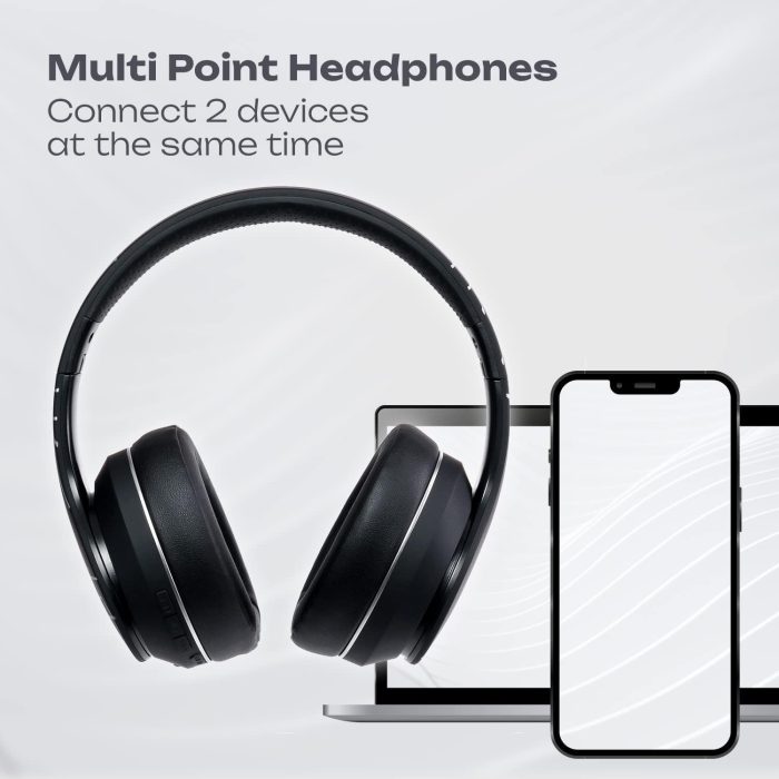 PowerLocus P6 Słuchawki Bezprzewodowe Nauszne, Bluetooth 5.3, super basowy dźwięk stereo Hi-Fi, 40 godzin czasu pracy baterii,