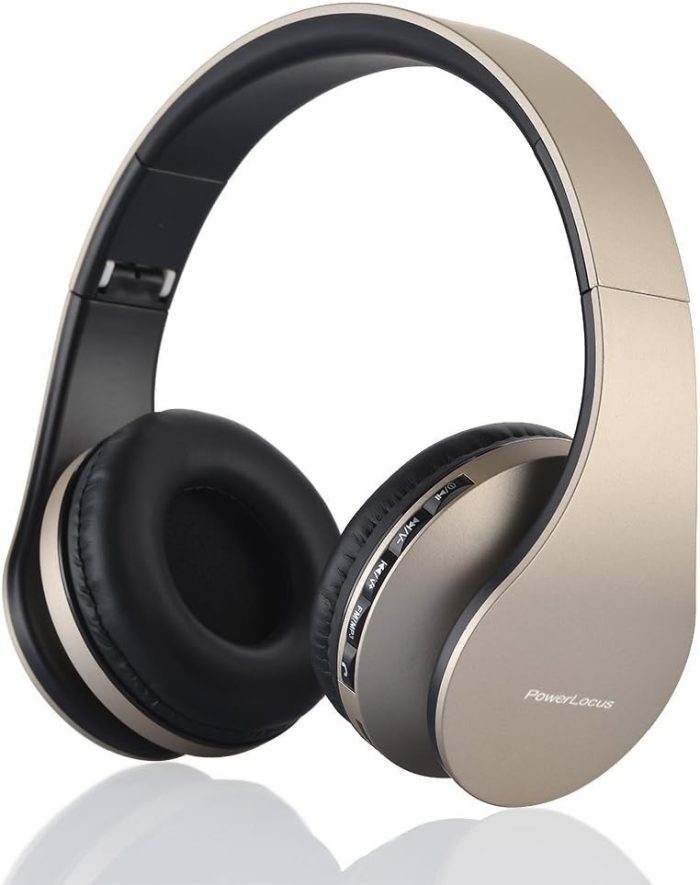 PowerLocus P6 Słuchawki Bezprzewodowe Nauszne, Bluetooth 5.3, super basowy dźwięk stereo Hi-Fi, 40 godzin czasu pracy baterii,