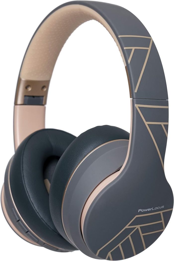 PowerLocus P6 Słuchawki Bezprzewodowe Nauszne, Bluetooth 5.3, super basowy dźwięk stereo Hi-Fi, 40 godzin czasu pracy baterii,