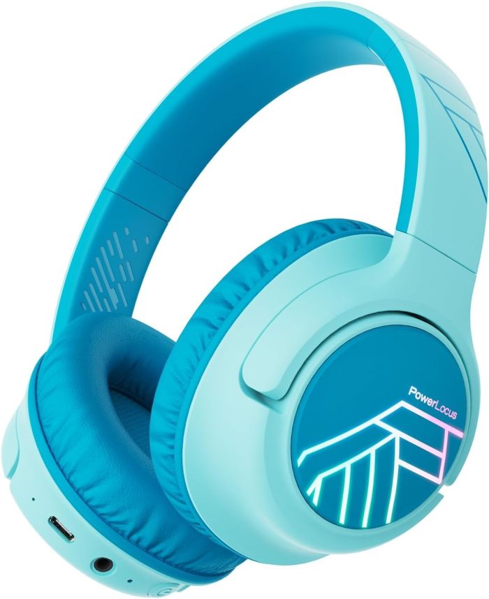 PowerLocus P6 Słuchawki Bezprzewodowe Nauszne, Bluetooth 5.3, super basowy dźwięk stereo Hi-Fi, 40 godzin czasu pracy baterii,