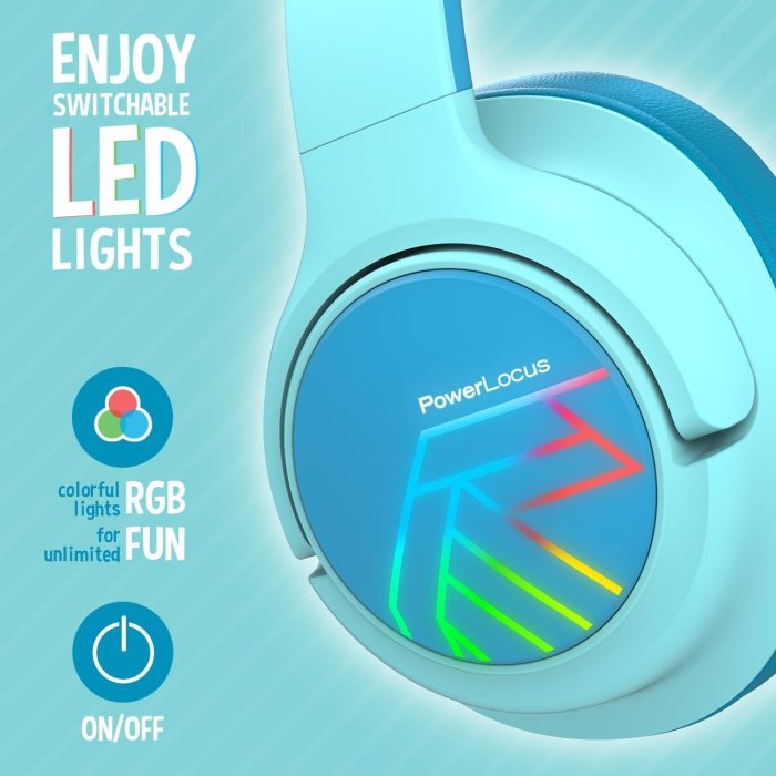 PowerLocus P6 Słuchawki Bezprzewodowe Nauszne, Bluetooth 5.3, super basowy dźwięk stereo Hi-Fi, 40 godzin czasu pracy baterii,