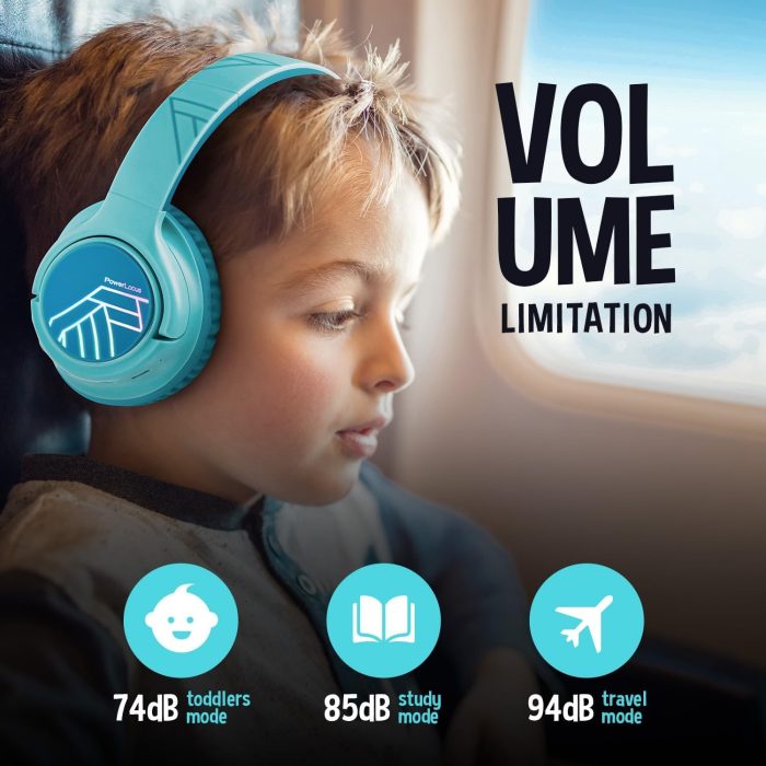 PowerLocus P6 Słuchawki Bezprzewodowe Nauszne, Bluetooth 5.3, super basowy dźwięk stereo Hi-Fi, 40 godzin czasu pracy baterii,