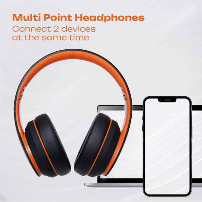PowerLocus P6 Słuchawki Bezprzewodowe Nauszne, Bluetooth 5.3, super basowy dźwięk stereo Hi-Fi, 40 godzin czasu pracy baterii,