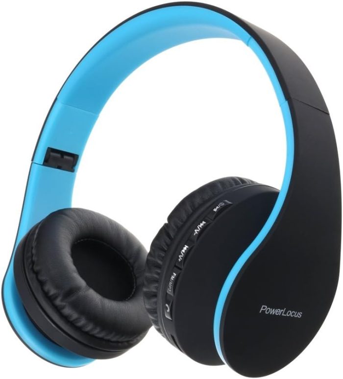 PowerLocus P6 Słuchawki Bezprzewodowe Nauszne, Bluetooth 5.3, super basowy dźwięk stereo Hi-Fi, 40 godzin czasu pracy baterii,