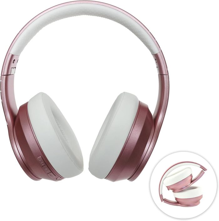 PowerLocus P6 Słuchawki Bezprzewodowe Nauszne, Bluetooth 5.3, super basowy dźwięk stereo Hi-Fi, 40 godzin czasu pracy baterii,