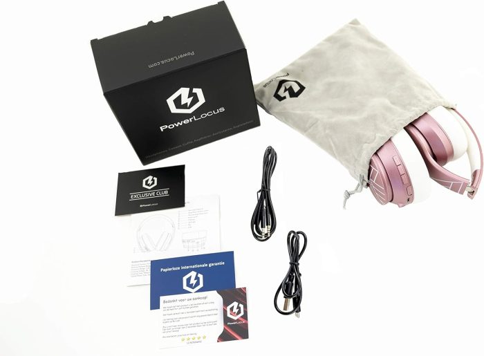 PowerLocus P6 Słuchawki Bezprzewodowe Nauszne, Bluetooth 5.3, super basowy dźwięk stereo Hi-Fi, 40 godzin czasu pracy baterii,