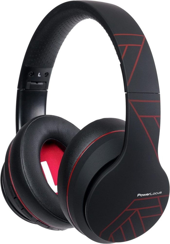 PowerLocus P6 Słuchawki Bezprzewodowe Nauszne, Bluetooth 5.3, super basowy dźwięk stereo Hi-Fi, 40 godzin czasu pracy baterii,