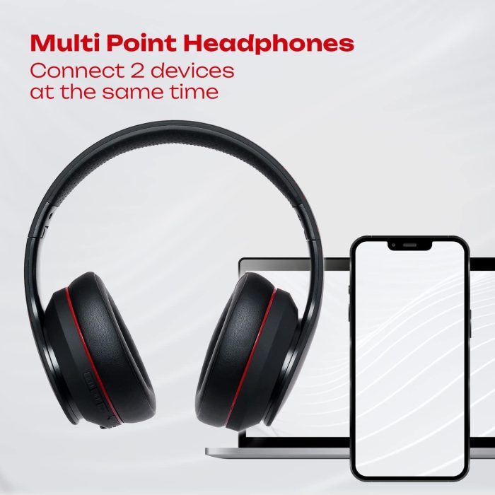 PowerLocus P6 Słuchawki Bezprzewodowe Nauszne, Bluetooth 5.3, super basowy dźwięk stereo Hi-Fi, 40 godzin czasu pracy baterii,