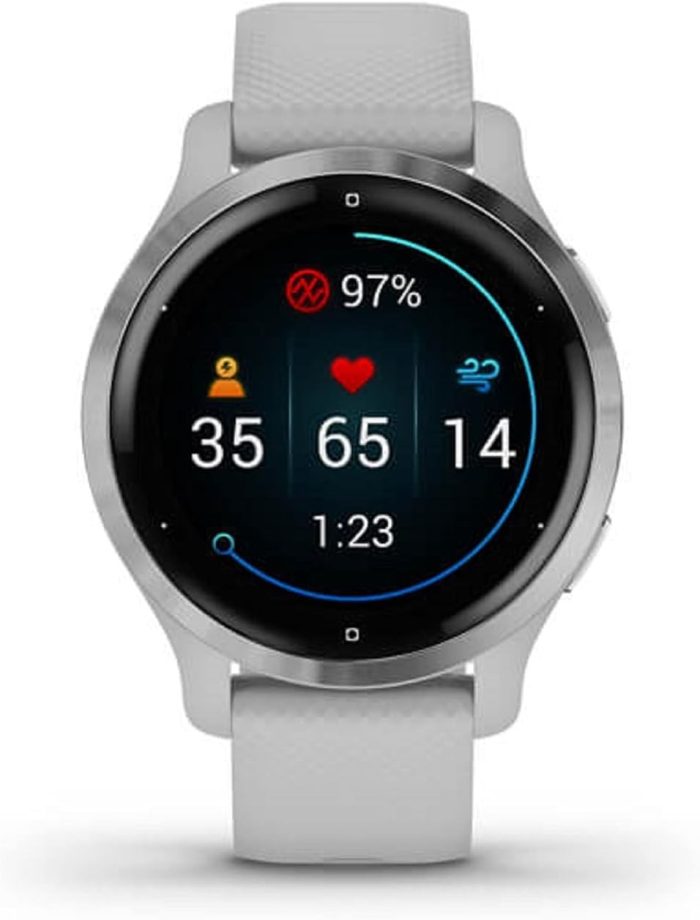 Garmin Venu 2S – smukły zegarek fitness GPS z bardzo ostrym ekranem dotykowym AMOLED 1,1", funkcje zdrowotne, ponad 25