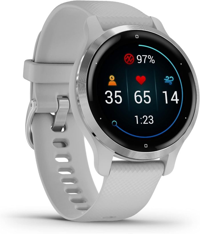 Garmin Venu 2S – smukły zegarek fitness GPS z bardzo ostrym ekranem dotykowym AMOLED 1,1", funkcje zdrowotne, ponad 25