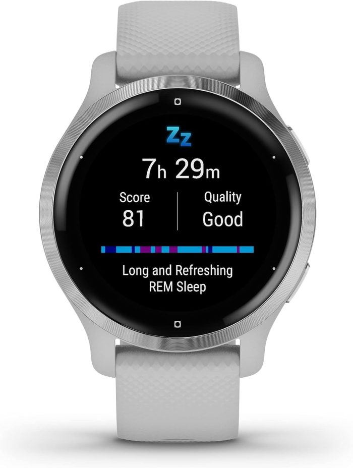 Garmin Venu 2S – smukły zegarek fitness GPS z bardzo ostrym ekranem dotykowym AMOLED 1,1", funkcje zdrowotne, ponad 25