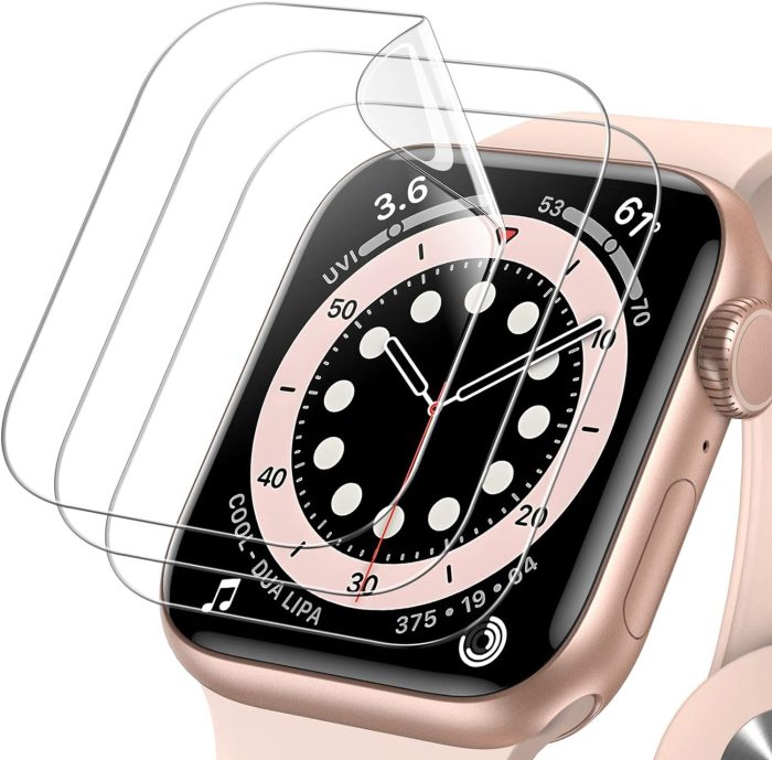JETech Ochraniacz Ekranu dla Apple Watch SE (2022/2020) /Series 6 5 4 44 mm, Elastyczna Folia TPU, Odporny na Zarysowania HD