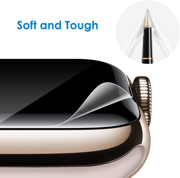 JETech Ochraniacz Ekranu dla Apple Watch SE (2022/2020) /Series 6 5 4 44 mm, Elastyczna Folia TPU, Odporny na Zarysowania HD