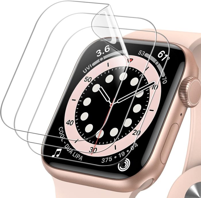 JETech Ochraniacz Ekranu dla Apple Watch SE (2022/2020) /Series 6 5 4 44 mm, Elastyczna Folia TPU, Odporny na Zarysowania HD