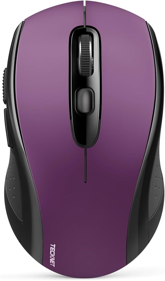 TECKNET Bezprzewodowa Mysz Bluetooth, Wiele Urządzeń, Ciche, Smukłe Mouse Bluetooth (Tryb Tri-Mode: BT 5.0/3.0+2.4G), Przenośna