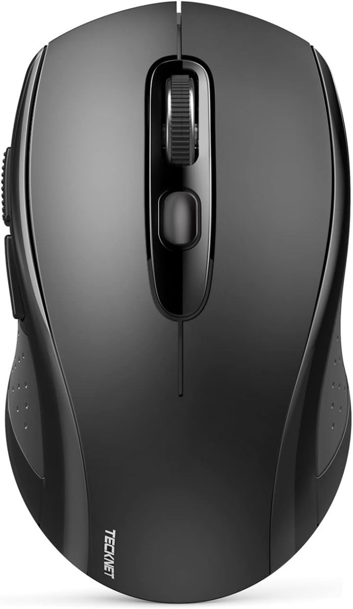 TECKNET Bezprzewodowa Mysz Bluetooth, Wiele Urządzeń, Ciche, Smukłe Mouse Bluetooth (Tryb Tri-Mode: BT 5.0/3.0+2.4G), Przenośna
