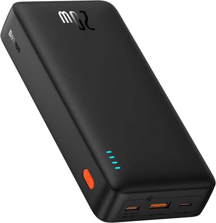 Baseus Powerbank, 20000mAh Power Bank Szybkie Ładowanie, Zewnętrzna bateria telefonu 20W PD QC Ładowarka z USB C na Wejściu i