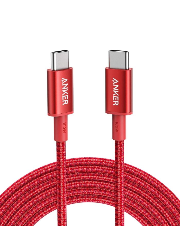 Anker Nylon USB-C na USB-C, kabel 100 W Type-C, 3 m, szybkie ładowanie, MacBook Pro 2020, iPad Pro 2020, Air 4, Galaxy S20 Plus