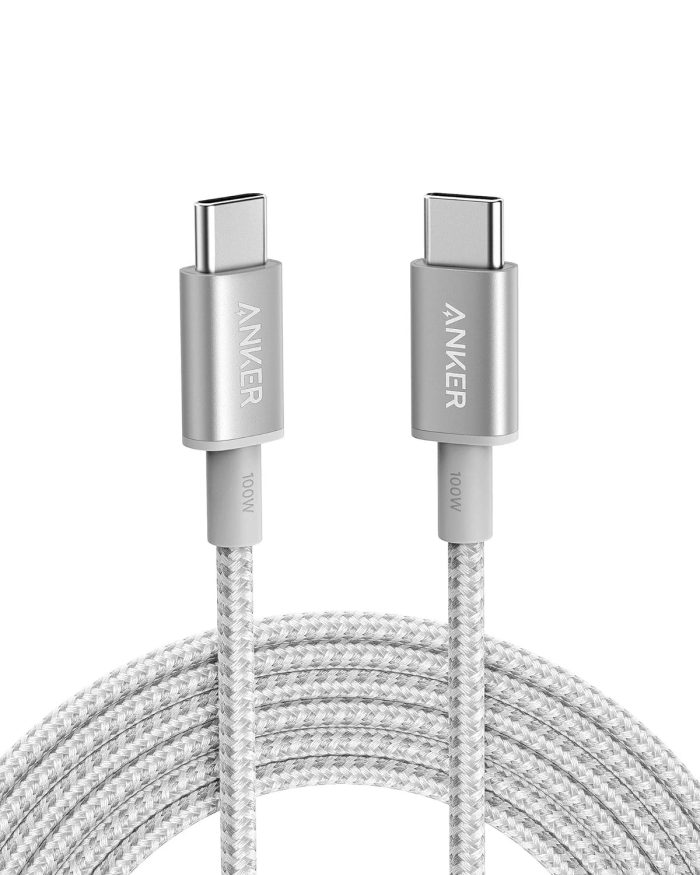 Anker Nylon USB-C na USB-C, kabel 100 W Type-C, 3 m, szybkie ładowanie, MacBook Pro 2020, iPad Pro 2020, Air 4, Galaxy S20 Plus