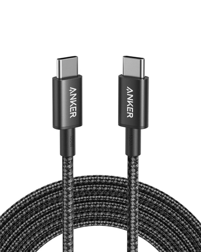 Anker Nylon USB-C na USB-C, kabel 100 W Type-C, 3 m, szybkie ładowanie, MacBook Pro 2020, iPad Pro 2020, Air 4, Galaxy S20 Plus