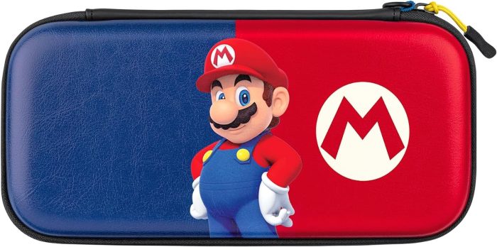 PDP Gaming Oficjalnie Licencjonowany Switch Pull-N-Go Travel Case - Mario - Semi-Hardshell Protection - Protective PU Leather -