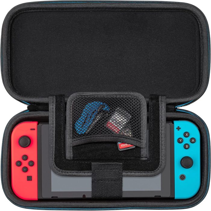 PDP Gaming Oficjalnie Licencjonowany Switch Pull-N-Go Travel Case - Mario - Semi-Hardshell Protection - Protective PU Leather -