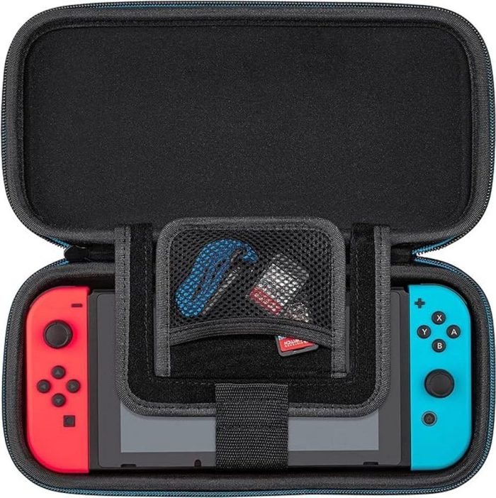 PDP Gaming Oficjalnie Licencjonowany Switch Pull-N-Go Travel Case - Mario - Semi-Hardshell Protection - Protective PU Leather -