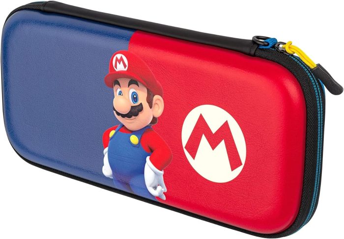 PDP Gaming Oficjalnie Licencjonowany Switch Pull-N-Go Travel Case - Mario - Semi-Hardshell Protection - Protective PU Leather -