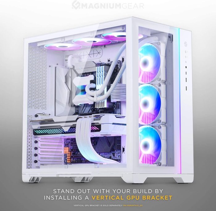 Magniumgear Neo Qube 2, dwukomorowe ATX Mid-Tower, oświetlenie cyfrowe RGB, panele ze szkła hartowanego, białe