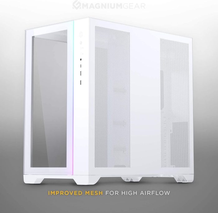 Magniumgear Neo Qube 2, dwukomorowe ATX Mid-Tower, oświetlenie cyfrowe RGB, panele ze szkła hartowanego, białe
