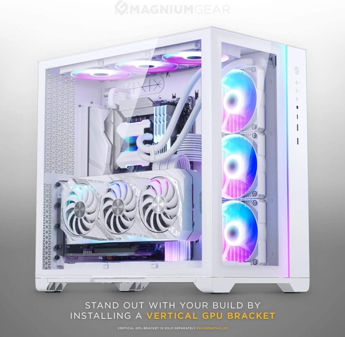 Magniumgear Neo Qube 2, dwukomorowe ATX Mid-Tower, oświetlenie cyfrowe RGB, panele ze szkła hartowanego, białe