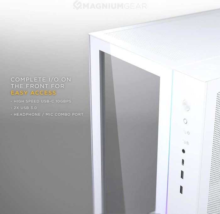 Magniumgear Neo Qube 2, dwukomorowe ATX Mid-Tower, oświetlenie cyfrowe RGB, panele ze szkła hartowanego, białe