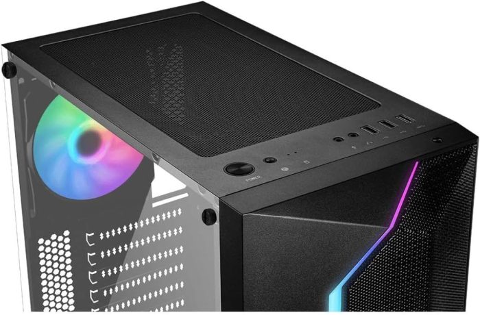 MSI MAG VAMPIRIC 100R Mid Tower etui na komputer do gier - czarne 1 x wentylator ARGB PWM 120 mm 1 x wentylator PWM 120 mm panel