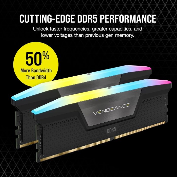 Corsair Vengeance Rgb CMH32GX5M2B6000Z30K Pamięć Ram, Szary (Rgb), 32 GB (2 x 16 GB)