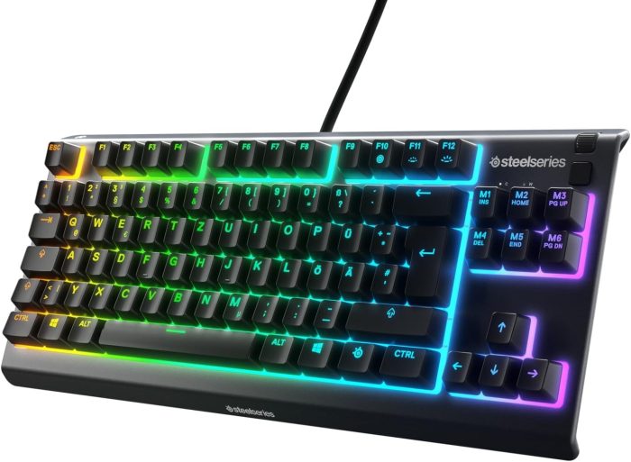 SteelSeries Apex 3 TKL - RGB Gaming Keyboard - Kompaktowa e-sportowa obudowa bez części numerycznej - 8-strefowe podświetlenie