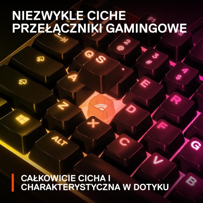 SteelSeries Apex 3 TKL - RGB Gaming Keyboard - Kompaktowa e-sportowa obudowa bez części numerycznej - 8-strefowe podświetlenie