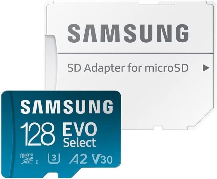 Samsung Karta pamięci EVO Select microSD, 128 GB Micro SD XC UHS-I U3 130 MB/s Full HD i 4K UHD Karta pamięci SD z adapterem,