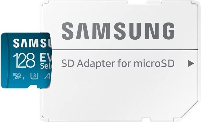 Samsung Karta pamięci EVO Select microSD, 128 GB Micro SD XC UHS-I U3 130 MB/s Full HD i 4K UHD Karta pamięci SD z adapterem,