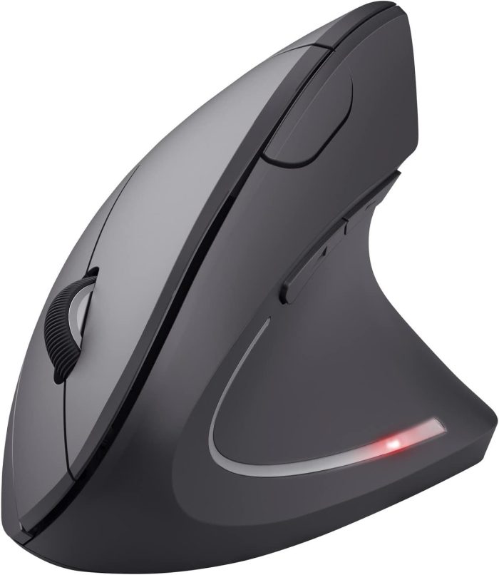 Trust Verto Verto Vertical Mouse, 800-1600 DPI, ergonomiczna mysz, praworęczna, bezprzewodowa mysz LED, 6 przycisków, RF 2.4GHz,